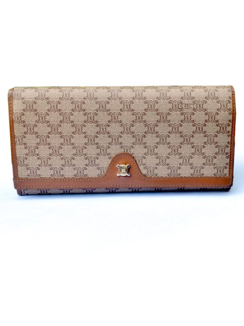Vintage CELINE Macadam Canvas Continental Wallet Italy M08